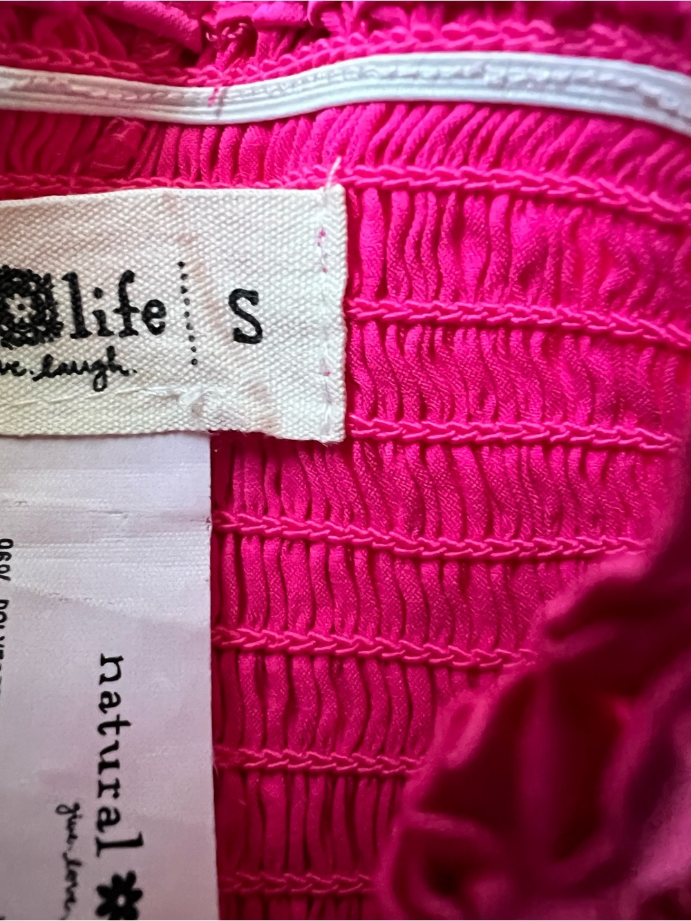 Natural Life Hot Pink Girly Smocked Boho Hippie Beach Daisy Mini Skirt Small - Picture 11 of 15